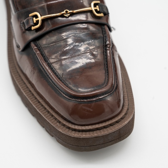 size 9 - SAM EDELMAN Laurs Loafers In Chestnut Lug Sole Brown - Picture 7 of 13